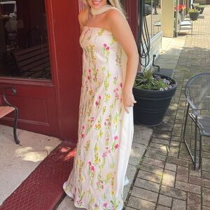 Show Me Your MuMu Strapless Floral Dress